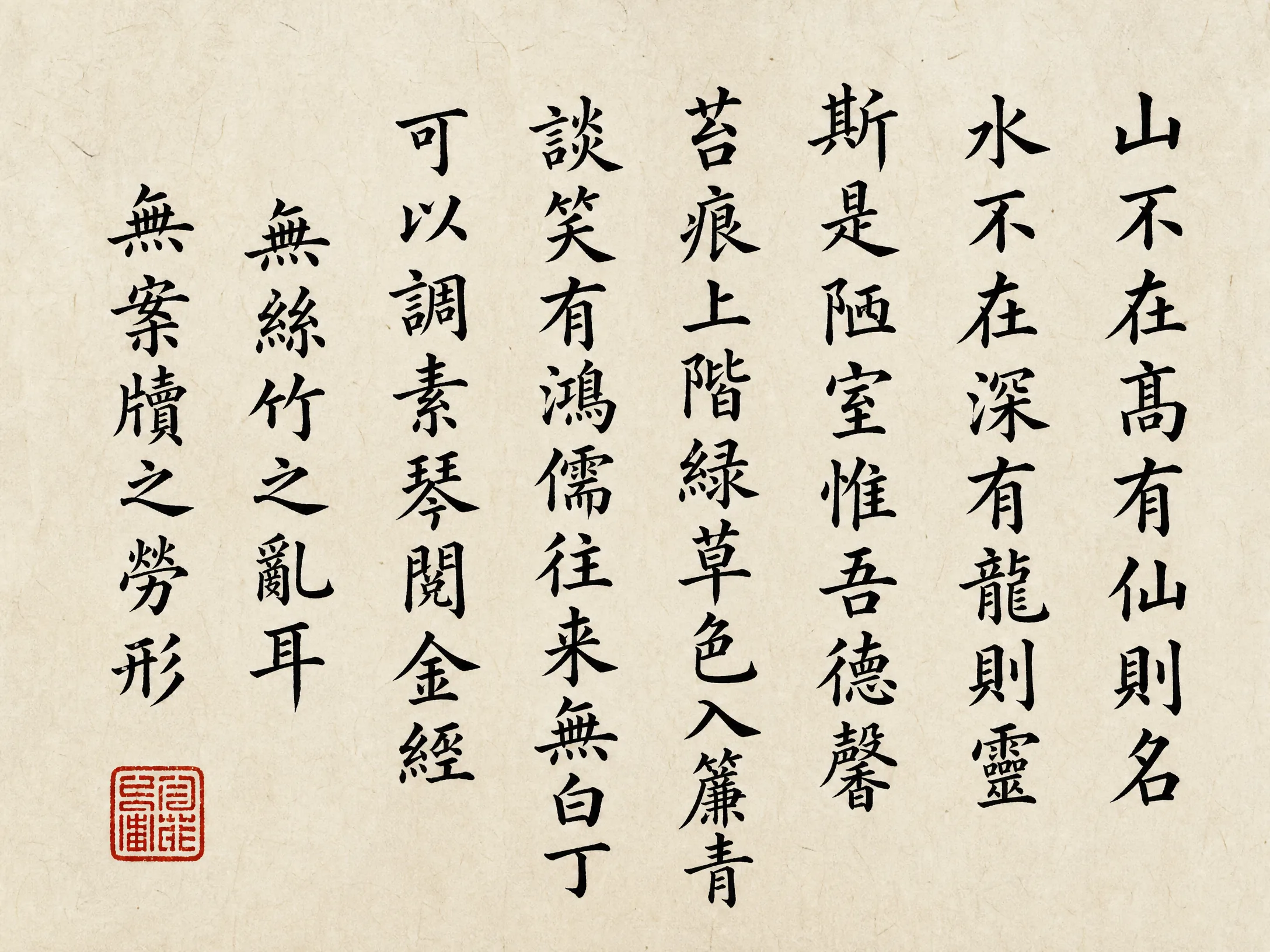 青少年组楷书参赛作品