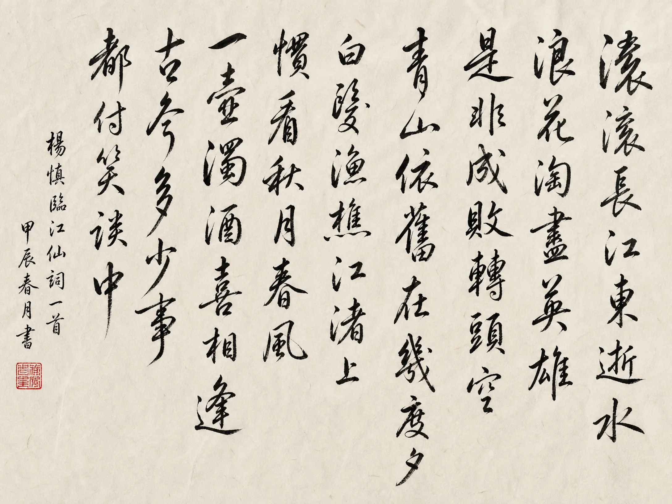 每日大赛行书一等奖作品《临江仙》高清大图